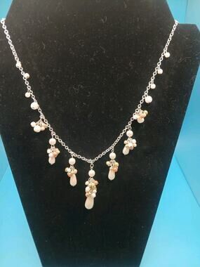 Beautiful Signed DB Faux Pearl Necklace 19"